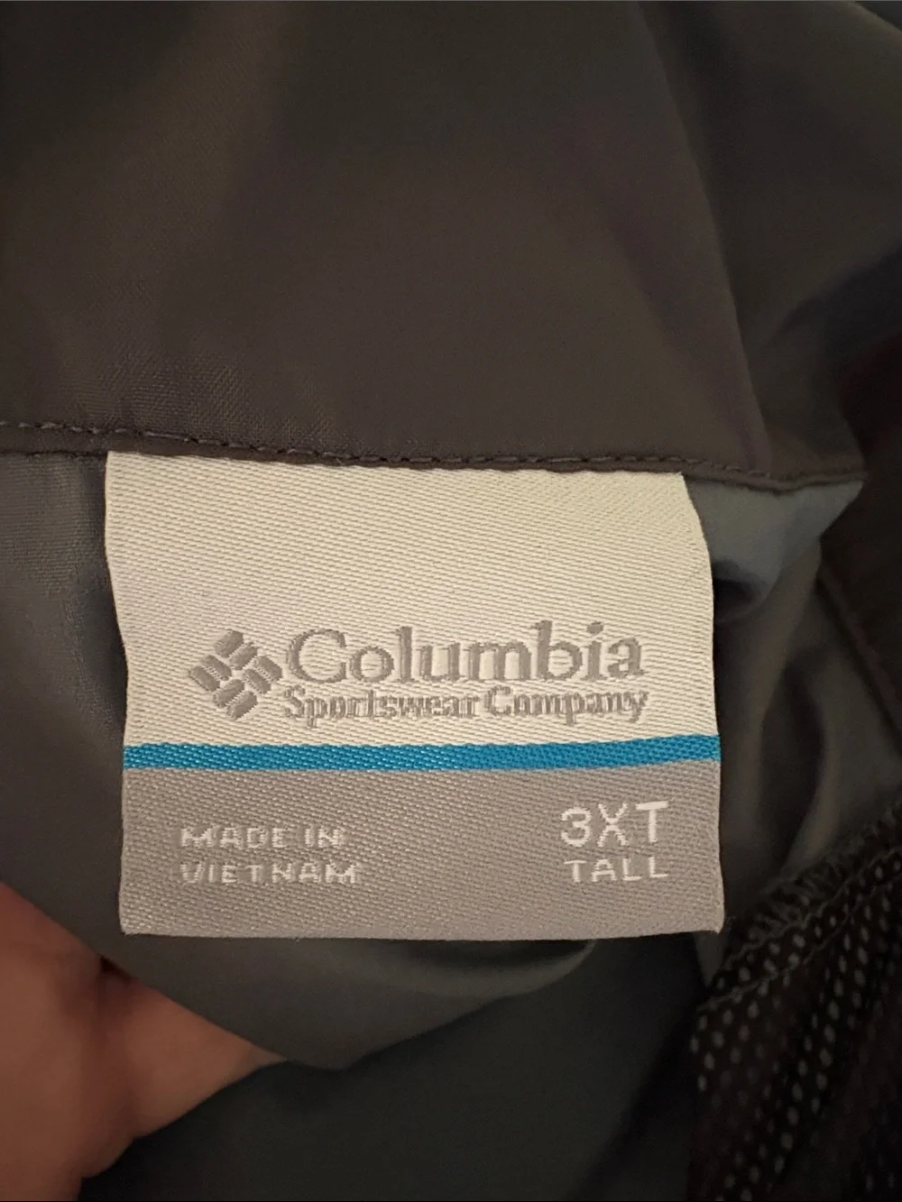 Columbia Men’s Black and Gray Hooded Rain Shell